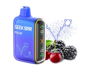Vape device with cherry and blackberry flavor.