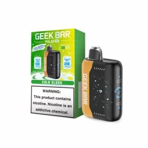Geek Bar vape with packaging, cola flavor.