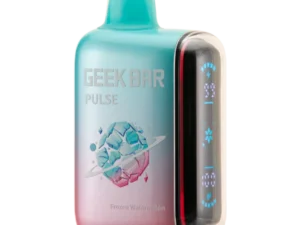 Vape device with colorful design and display.