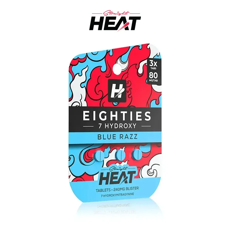 Blue Razz Hydroxy tablets packaging design.