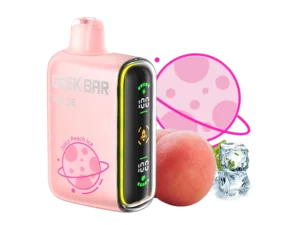 Pink vape with peach and ice design.