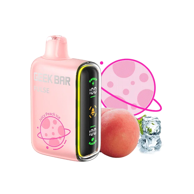 Pink vape with peach and ice design.