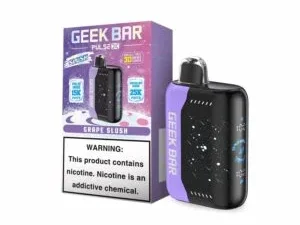 Geek Bar vape, grape slush flavor.