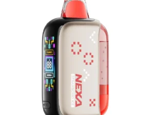 Colorful vape device with digital display.