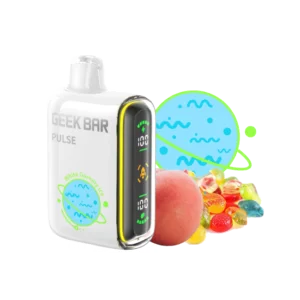 Vape device with candies and planet illustration.