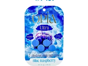Opia Ultra Blue Raspberry chewable tablets packaging.