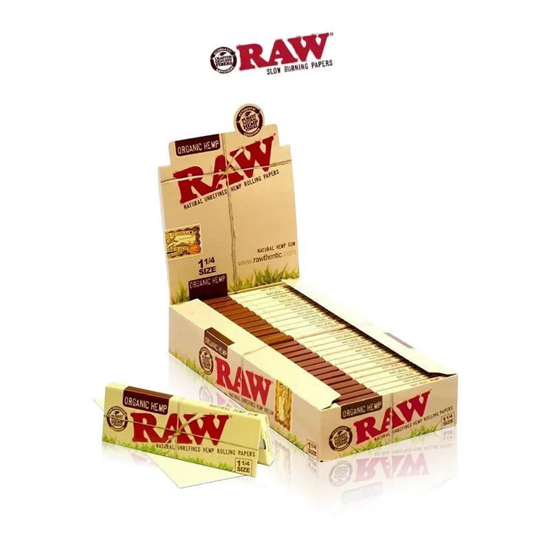 RAW organic hemp rolling papers box.