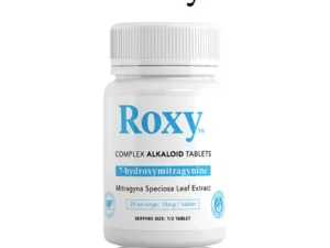 Roxy alkaloid tablets bottle on display.