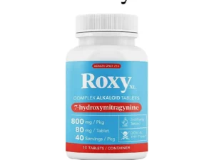 Roxy tablets bottle with dosage information.