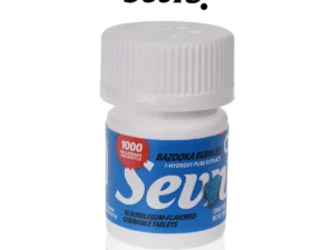 Sevnt chewable tablets bottle, blue label.